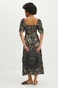 Odzież Sukienka damska midi wzorzysta kolor czarny RS24.SUD701 czarny