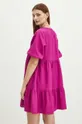 Ľanové šaty dámske hladké ružová farba <p>55 % Ľan, 45 % Viskóza</p>