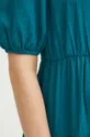Ľanové šaty dámska zelená farba Dámsky
