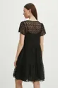 Sukienka mini z koronkowego materiału kolor czarny Materiał główny: 100 % Poliamid Podszewka: 100 % Wiskoza