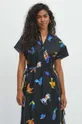 Sukienka damska midi z kolekcji Jane Tattersfield x Medicine kolor multicolor 98 % Bawełna, 2 % Elastan