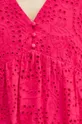 Sukienka bawełniana damska mini ażurowa kolor różowy Damski