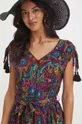 multicolor Sukienka damska mini z paskiem wzorzysta kolor multicolor