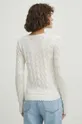 Sweter damski ażurowy kolor beżowy 70 % Wiskoza, 30 % Poliamid