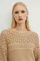 Svetr dámský béžová barva béžová RS24.SWD106