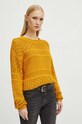 Sweter damski ażurowy kolor żółty żółty RS24.SWD106