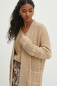 Kardigan damski ażurowy kolor beżowy RS24-SWD107