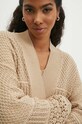 Kardigan damski ażurowy kolor beżowy RS24-SWD107 beżowy