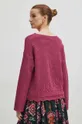 Sweter damski ażurowy kolor różowy 50 % Akryl, 50 % Bawełna