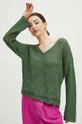 Sweter damski ażurowy kolor zielony zielony
