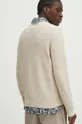 Sweter bawełniany męski z fakturą kolor beżowy 100 % Bawełna