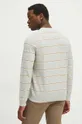 Sweter męski w pasy z fakturą kolor szary 84 % Bawełna, 16 % Poliamid