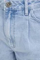 niebieski Szorty jeansowe damskie z efektem sprania kolor niebieski