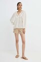 Szorty jeansowe damskie loose gładkie kolor beżowy RS24.SZDA08 beżowy RS24