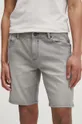 Szorty jeansowe męskie z efektem sprania kolor szary Materiał główny: 99 % Bawełna, 1 % Elastan, Podszewka: 100 % Bawełna