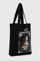 Bavlnená taška dámska z kolekcie Eviva L'arte čierna farba <p>100 % Bavlna</p>
