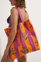 Torebka bawełniana damska typu shopper wzorzysta kolor multicolor bez paska multicolor RS24.TCD702