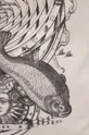 béžová Bavlnená taška pánska z kolekcie Zverokruh - Ryby béžová farba