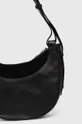 Kožená kabelka dámska so semišovým prvkom čierna farba <p>Hlavný materiál: 100 % Prírodná koža Podšívka: 100 % Bavlna</p>