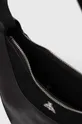 Kožená kabelka dámska so semišovým prvkom čierna farba Dámsky