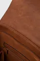Plecak damski ze skóry ekologicznej z ozdobnym haftem kolor brązowy Damski