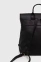 czarny Plecak damski ze skóry ekologicznej z ozdobnym haftem kolor czarny