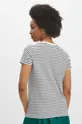 T-shirt bawełniany damski z domieszką elastanu kolor biały 95 % Bawełna, 5 % Elastan