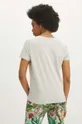 T-shirt bawełniany damski z domieszką elastanu kolor beżowy 95 % Bawełna, 5 % Elastan