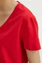 Bavlnené tričko dámske s prímesou elastanu červená farba