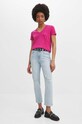 Bavlnené tričko dámske s prímesou elastanu RS24.TSD011 ružová RS24