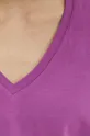 T-shirt bawełniany damski z domieszką elastanu kolor fioletowy Damski