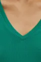 Bavlnené tričko dámske s prímesou elastanu zelená farba Dámsky