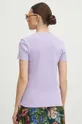Bavlnené tričko dámsky fialová farba 100 % Bavlna