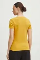 T-shirt bawełniany damski kolor żółty 100 % Bawełna