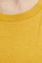 T-shirt bawełniany damski gładki kolor żółty Damski