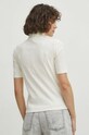 Odzież T-shirt bawełniany damski z domieszką elastanu prążkowany kolor beżowy RS24.TSD041 beżowy