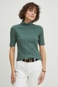 Bavlnené tričko dámske zelená farba zelená RS24.TSD041