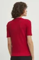 T-shirt bawełniany damski z domieszką elastanu prążkowany kolor różowy 95 % Bawełna, 5 % Elastan