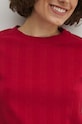 T-shirt bawełniany damski z domieszką elastanu prążkowany kolor różowy RS24.TSD042 różowy