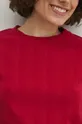 Bavlnené tričko dámske s elastanom pruhované ružová farba Dámsky