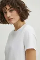 biały T-shirt bawełniany damski z domieszką elastanu kolor biały