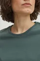 Bavlnené tričko dámske s prímesou elastanu zelená farba Dámsky