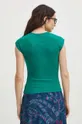 T-shirt damski gładki z domieszką elastanu i modalu kolor zielony 48 % Bawełna, 47 % Modal, 5 % Elastan