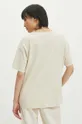 T-shirt bawełniany damski z efektem sprania kolor beżowy 100 % Bawełna