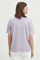 T-shirt bawełniany damski z efektem sprania kolor fioletowy 100 % Bawełna