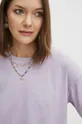 Bavlnené tričko dámske spraté fialová farba Dámsky