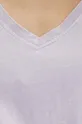 T-shirt bawełniany damski z efektem sprania kolor fioletowy Damski