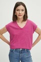 Bavlnené tričko dámske ružová farba ružová RS24.TSD062