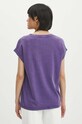T-shirt bawełniany damski z efektem sprania kolor fioletowy RS24.TSD062 fioletowy RS24