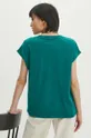 T-shirt bawełniany damski z efektem sprania kolor zielony 100 % Bawełna